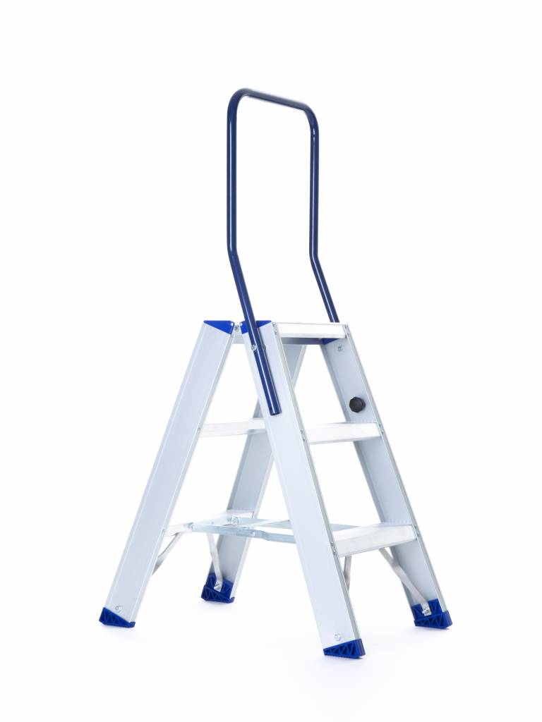 Actie Mens Van Verkoop :: Ladders & Trappen :: Dubbele Trappen :: Trap dubbel  professioneel 2x3 treden Eurostairs | 2x3 treden dubbele trap | Voldoet aan  NEN 2482 / EN 131 norm | STXD-3 - JSK handelsonderneming
