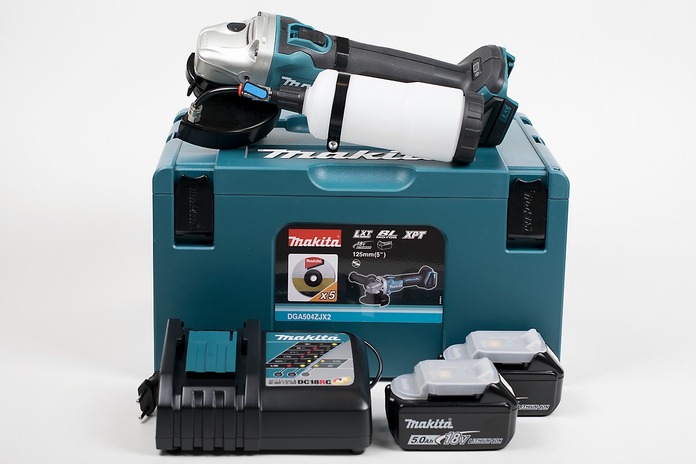 Aanbiedingen Actie Makita Haakse AccuNatSlijper 125Mm 18V/5.0Ah