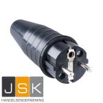 108013 Type 521 KERAF Volrubber contactstop 16A 250V~ bus/randaarde, Kleur Zwart ral 9005 Gewicht 120 g