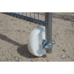 Loopwiel voor bouwhek