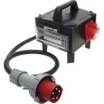 CEE-rubberen adapterbox 400V met 2x 32A 5p aansluiting - aanvoer 2m kabel 5x16 mm²  CEE-stekker 63 A - 013.200.2000-1 - JSK Handelsonderneming