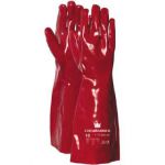 Handschoen PVC rood, enkel gedipt, 450 mm (Doos 60 paar) - 1.17.045.00 - JSK Handelsonderneming