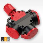 SIROX® XL volrubber 3-voudige hangkoppeling rood met verend klapdeksel - 801.485.04 - JSK Handelsonderneming