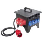 Kleine rubberen verdeelkast "GÖTTINGEN", 3x CEE 32A 400V, 4x contactdoos 230V, met aardlekschakelaar 40A, 0,03A - 077.304.0021 - JSK Handelsonderneming