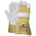11124200 Worker Nerflederen handschoen met gerubberiseerde gele kap en palmversterking OXXA® Worker 11-242, (Doos 120 paar) 1.11.242.00