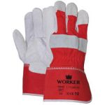 Rundsplitlederen handschoen met rode kap (Doos 120 paar) - 1.11.058.00 - JSK Handelsonderneming