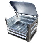 Stapelbak met deksel 800x600x500mm - 1002.0001 - JSK Handelsonderneming