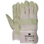 Varkensnerflederen handschoen met ecru doek (doos 120 paar) (Maat 10) - 1.11.181.00 - JSK Handelsonderneming
