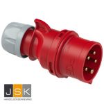 025-6v CEE contactstop 5-polig 32A, 400 V (50+60 Hz) Rood, 5p 6h IP44 SHARK / CEE-plug 32A 5p 6h IP44 SHARK - 102224