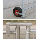 Bouwhekwiel met luchtband + bouwhekscharnier als set geleverd - JSK Handelsonderneming