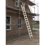Wetim ladder enkel 10 sporten / 3,00m hout met anti-doorzaagstrip - JSK Handelsonderneming