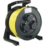 Kabelhaspel 25 meter met 3 contactdozen en PUR-kabel H07BQ-F geel - 111.113.6255 - gratis verzending  - JSK Handelsonderneming