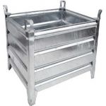 Stapelbak 500x500x500mm | gegalvaniseerd | 50x50x50cm | met 4 hijsogen | Max. 1.500 kg - JSK Handelsonderneming