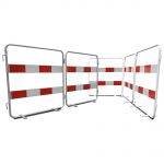 Haak-in-Oog hekje rood en wit gelakt | Gelakt schildershekje | Afzethek wit-rood | Vouwhek koppelbaar - JSK Handelsonderneming