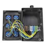 Wandverdeler bedraad Rubber 90mm | 6x randaarde-contactdoos 230V | "Gerlos" 017.006.0000 - JSK Handelsonderneming