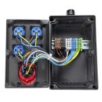 Wandverdeler bedraad Rubber 90mm 16A | 1x 16A  5p 400V | 4x randaarde-contactdoos 230V | "Gerlos" 017.014.0000 - JSK Handelsonderneming