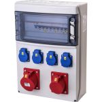 Wandverdeler bedraad | 1x CEE 32A 5p 380V | 1x CEE 16A 5p 380V | 4x schuko 16A 230V | "WERSAU" | 056.114.1121 - JSK Handelsonderneming