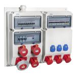 VOTHA® wandverdeler - bedraad "WETZLAR | 1x CEE 63A 400V | 3x CEE 32A 400V | 3x CEE 16A 400V | 3x Contactdoos 230V | "WETZLAR" | 058.333.3330-1 - JSK Handelsonderneming