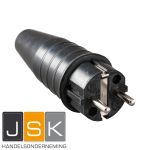 104446 Type 511 KERAF Volrubber contactstop 16A 250V~ randaarde, Kleur Zwart ral 9005 Gewicht 120 g