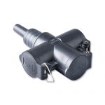 Volrubber driewegkoppelcontacstop 16A | 250V~ 2 polig met randaarde (conform NEN 1020 en DIN 49440/441) | type 802 | 104461 - JSK Handelsonderneming