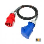 325=>323 - Van: 1x IEC60309 32Amp 3-fase 5-pin naar: 1x IEC60309 32Amp 1-fase 3-pin - 325323