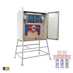 Meterverdeelkast 125 Ampère | KEM125 | 2x CEE 63A 5p 380V | 2x CEE 32A 4p 380V | 2x CEE 32A 5p 380V | 6x schuko 16A 230V | 1x keetaansluiting | 104500 - JSK Handelsonderneming