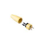 Solid rubbercontact stop plug 16A, 250V in the coulor yellow/yellow | 109447 | doos 10 stuks - JSK Handelsonderneming