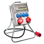 Kunststof verdeler "KÖLN" | 1x 32A 5p 400V | 1x 16A 5p 400V | 4x randaarde-contactdozen 230V | Aardlekschakelaar 30 mA | 060.114.0141 - JSK Handelsonderneming