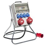 Kunststof verdeler "KÖLN" | 2x 32A 5p 400V | 4x randaarde-contactdozen 230V | Aardlekschakelaar 30 mA | 060.204.0021  - JSK Handelsonderneming