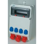 064.124.0000-V | VOTHA® lege behuizing - voorbedraad "WEIMAR" | 1x 32A 5p 400V | 2x 16A 5p 400V | 4x randaarde-contactdozen 230V