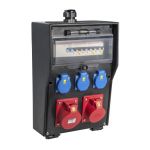 067.113.1111 | VOTHA® rubber wandverdeler - bedraad "WITTEN" | 1x CEE 32A 5-polig | 1x CEE 16A 5-polig | 6x Randaarde-contactdoos 230V - JSK Handelsonderneming