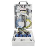 080.024.0021-Z | 2x16A 5p 400V | Netaansluiting: CEE16A | 4x randaarde-contactdozen 2p 230V 16A | Aardlekschakelaar: 30 mA (standaard) - JSK Handelsonderneming