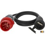 Aanbieding CEE 16A verloop adapter 380 - 400V naar 230V contrastekker | Input 380V - 400V AC krachtstroom | Output 230V AC