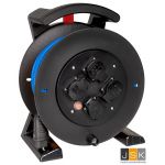 JUMBO kabelhaspel 2.0 in zwart, 4x veiligheidscontactdoos, H07BQ-F 3G2,5 mm², 40 m 211.114.7406