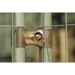 Bouwhek klem High Security | beveiligd 42/42 mm | Bouwhek klemset | Thermisch verzinkt | Goudkleurig Ø 42 mm buismaat | Zware uitvoering - JSK Handelsonderneming