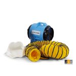 Dryfast axiaal ventilatorset DAF3000, 295 Pa, DAF3000LSAU/5 met 5 meter luchttransportslang, 3000 m³/uur stofopvangzak en 2 spanbanden