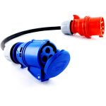 NWP Adapter Set 3-Piece 3-Pole CEE Plug Coupling to 5-Pole CEE Plug Schuko Plug Coupling 16A - 3x2.5mm2 - IP44 - Camping, Caravan, Markets - JSK Handelsonderneming