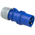 PCE 013-6v CEE-plug 3-polig, 16A, 230V (50+60 Hz) blauw, 6h IP44 SHARK  - 102198
