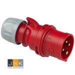 014-6v CEE Stekker 4-polig, 16A 400V (50+60 Hz) Rood, 6h IP44 SHARK / CEE-plug 16A 4p 6h IP44 SHARK - 102202