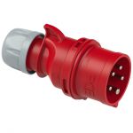 015-6 CEE Stekker 5-polig, 16A ,400V (50+60 Hz) Rood, 6h IP44 SHARK / CEE-plug 16A 5p 6h IP44 SHARK - 102205