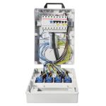 080.024.0021-Z | 2x16A 5p 400V | Netaansluiting: CEE16A | 4x randaarde-contactdozen 2p 230V 16A | Aardlekschakelaar: 30 mA (standaard) - JSK Handelsonderneming