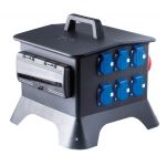 Bouwstroomverdeler ke27-1 verdeelkast 32A KERAF | doorlus 32A 5p 400V 2x CEE 32A 5p 400V | 6x schuko 16A 2p+RA 230V | 104483