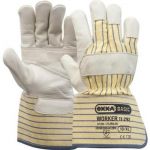 11-292 | OXXA® Worker 11-292 handschoen Nerflederen handschoen met gele gestreepte kap 1.11.292.00 | Doos 60 paar Maat: 10/XL | 11129200 - JSK Handelsonderneming
