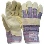 111051 - OXXA® Worker 11-051 Handschoen (Rundsplitlederen Amerikaantje met gestreept doek)(Per dozijn - 12 paar) - 1.11.051.00 - 1.11.051.00