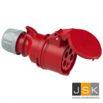 225-6v CEE Krachtstroom Contrastekker 5-polig 32A, 400V (50+60 Hz) red, 5p 6h IP44 SHARK - 102737 - JSK Handelsonderneming