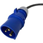 323163 | Verloopsnoer CEE stekker 32A 3-polig blauw naar 2-polig 230V Schuko contrastekker vrouw 323162