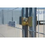 Bouwhek klem High Security | beveiligd 42/42 mm | Bouwhek klemset | Thermisch verzinkt | Goudkleurig Ø 42 mm buismaat | Zware uitvoering - JSK Handelsonderneming