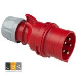 015-6 CEE Stekker 5-polig, 16A ,400V (50+60 Hz) Rood, 6h IP44 SHARK / CEE-plug 16A 5p 6h IP44 SHARK - 630.156/102205