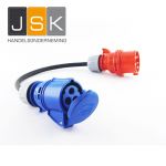 165323 - CEE stroom adapter 5P 400V 16A -> CEE blauw 3P 230V 32A