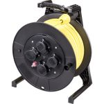 JUMBO® L kabelhaspel met 4 contactdozen H07BQ-F 3 x 1,5 mm² 40 m geel - 211.114.6405 - JSK Handelsonderneming